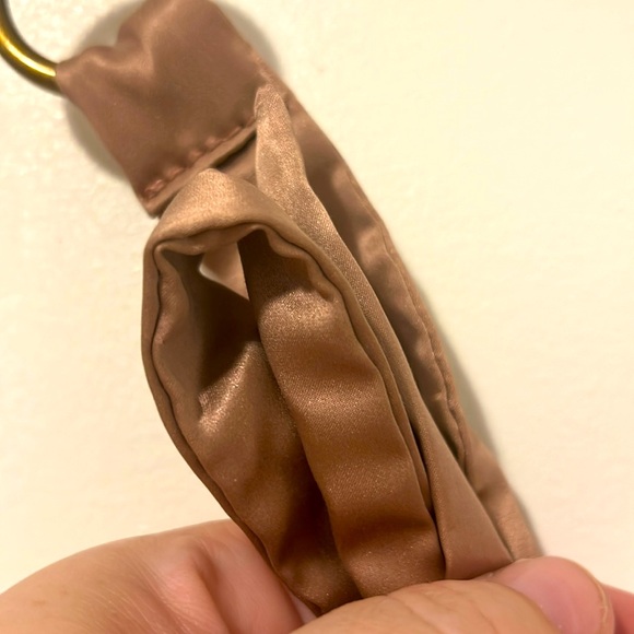 Never worn statement necklace/scarf with dusty rose satin-like bow - versatile. - Picture 2 of 3